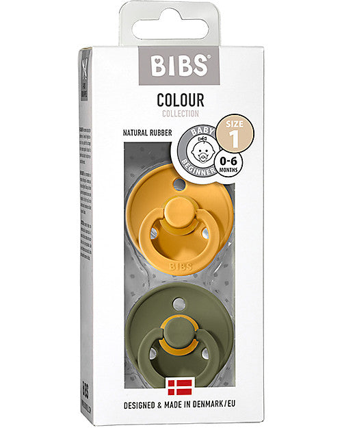 Set di 2 Ciucci Colour - Giallo Miele & Oliva - Size 1 (0 - 6 mesi)